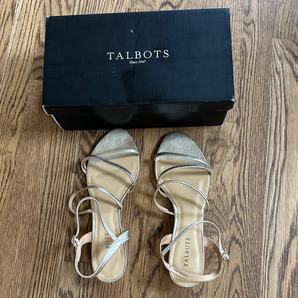 NEW Talbots Metallic Strappy Sandals